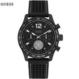 Buy Shop Guess Fleet Chronograph Black Dial Black Rubber Strap Watch for Men - W0971G1 USA Online