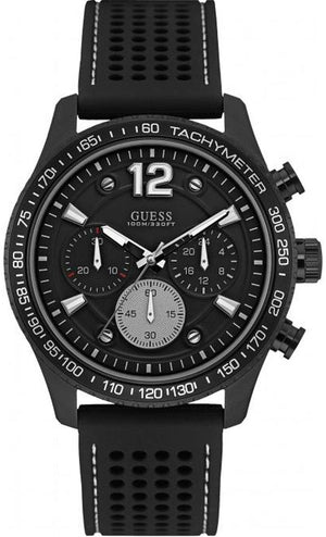 Buy Shop Guess Fleet Chronograph Black Dial Black Rubber Strap Watch for Men - W0971G1 USA Online
