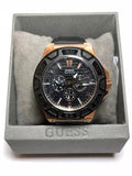 Buy Shop Guess Force Analog Black Dial Black Leather Strap Watch For Men - W0674G6 USA Online