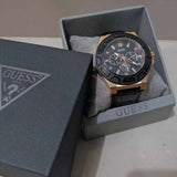 Buy Shop Guess Force Analog Black Dial Black Leather Strap Watch For Men - W0674G6 USA Online