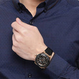 Buy Shop Guess Force Analog Black Dial Black Leather Strap Watch For Men - W0674G6 USA Online