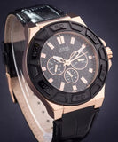 Buy Shop Guess Force Analog Black Dial Black Leather Strap Watch For Men - W0674G6 USA Online