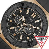 Buy Shop Guess Force Analog Black Dial Black Leather Strap Watch For Men - W0674G6 USA Online