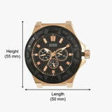 Buy Shop Guess Force Analog Black Dial Black Leather Strap Watch For Men - W0674G6 USA Online