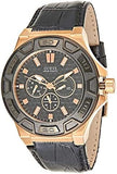 Buy Shop Guess Force Analog Black Dial Black Leather Strap Watch For Men - W0674G6 USA Online