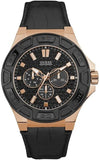 Buy Shop Guess Force Analog Black Dial Black Leather Strap Watch For Men - W0674G6 USA Online