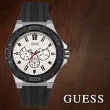 Buy Shop Guess Force Analog Quartz White Dial Black Rubber Strap Watch For Men - W0674G3 USA Online