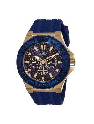 Buy Shop Guess Force Blue & Rose Gold Dial Blue Silicone Strap Watch For Men - W0674G2 USA Online