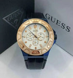 Buy Shop Guess Force Multi Function White Dial Blue Leather Strap Watch For Men - W0674G7 USA Online