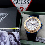 Buy Shop Guess Force Multi Function White Dial Blue Leather Strap Watch For Men - W0674G7 USA Online