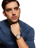 Buy Shop Guess Force Multi Function White Dial Blue Leather Strap Watch For Men - W0674G7 USA Online