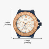 Buy Shop Guess Force Multi Function White Dial Blue Leather Strap Watch For Men - W0674G7 USA Online