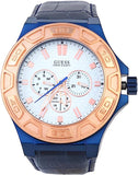 Buy Shop Guess Force Multi Function White Dial Blue Leather Strap Watch For Men - W0674G7 USA Online