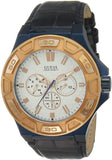 Buy Shop Guess Force Multi Function White Dial Blue Leather Strap Watch For Men - W0674G7 USA Online