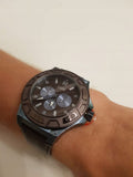 Buy Shop Guess Force Quartz Brown Dial Brown Leather Strap Watch For Men - W0674G5 USA Online