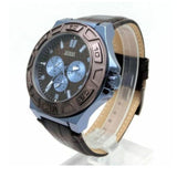 Buy Shop Guess Force Quartz Brown Dial Brown Leather Strap Watch For Men - W0674G5 USA Online