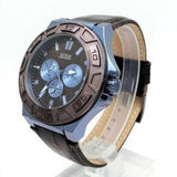 Buy Shop Guess Force Quartz Brown Dial Brown Leather Strap Watch For Men - W0674G5 USA Online