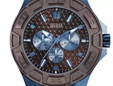Buy Shop Guess Force Quartz Brown Dial Brown Leather Strap Watch For Men - W0674G5 USA Online