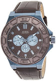 Buy Shop Guess Force Quartz Brown Dial Brown Leather Strap Watch For Men - W0674G5 USA Online