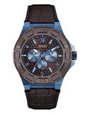 Buy Shop Guess Force Quartz Brown Dial Brown Leather Strap Watch For Men - W0674G5 USA Online