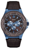 Buy Shop Guess Force Quartz Brown Dial Brown Leather Strap Watch For Men - W0674G5 USA Online