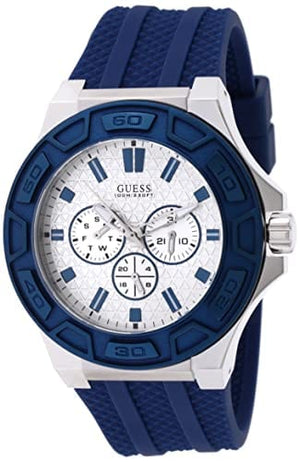 Buy Shop Guess Force White Dial Blue Rubber Strap Watch For Men - W0674G4 USA Online