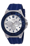 Guess Force White Dial Blue Rubber Strap Watch For Men - W0674G4