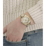 Buy Shop Guess Frontier Chronograph Crystals Gold Dial Two Tone Steel Strap Watch For Women - W1156L5 USA Online