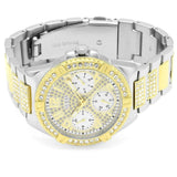 Buy Shop Guess Frontier Chronograph Crystals Gold Dial Two Tone Steel Strap Watch For Women - W1156L5 USA Online