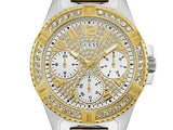 Buy Shop Guess Frontier Chronograph Crystals Gold Dial Two Tone Steel Strap Watch For Women - W1156L5 USA Online