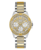 Buy Shop Guess Frontier Chronograph Crystals Gold Dial Two Tone Steel Strap Watch For Women - W1156L5 USA Online