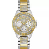 Buy Shop Guess Frontier Chronograph Crystals Gold Dial Two Tone Steel Strap Watch For Women - W1156L5 USA Online