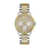 Buy Shop Guess Frontier Chronograph Crystals Gold Dial Two Tone Steel Strap Watch For Women - W1156L5 USA Online