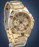 Buy Shop Guess Frontier Chronograph Crystals Rose Gold Dial Rose Gold Steel Strap Watch for Men - W0799G3 USA Online