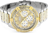 Buy Shop Guess Frontier Chronograph Crystals Silver Dial Two Tone Steel Strap Watch for Men - W0799G4 USA Online