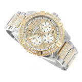 Buy Shop Guess Frontier Chronograph Crystals Silver Dial Two Tone Steel Strap Watch for Men - W0799G4 USA Online