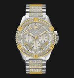 Buy Shop Guess Frontier Chronograph Crystals Silver Dial Two Tone Steel Strap Watch for Men - W0799G4 USA Online
