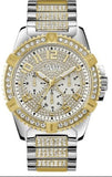 Buy Shop Guess Frontier Chronograph Crystals Silver Dial Two Tone Steel Strap Watch for Men - W0799G4 USA Online