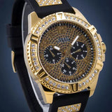 Buy Shop Guess Frontier Crystals Black Dial Black Silicone Strap Watch For Men - W1132G1 USA Online
