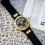 Buy Shop Guess Frontier Crystals Black Dial Black Silicone Strap Watch For Men - W1132G1 USA Online