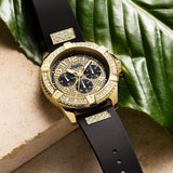 Buy Shop Guess Frontier Crystals Black Dial Black Silicone Strap Watch For Men - W1132G1 USA Online