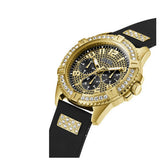 Buy Shop Guess Frontier Crystals Black Dial Black Silicone Strap Watch For Men - W1132G1 USA Online