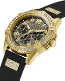 Buy Shop Guess Frontier Crystals Black Dial Black Silicone Strap Watch For Men - W1132G1 USA Online