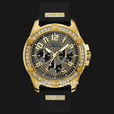 Buy Shop Guess Frontier Crystals Black Dial Black Silicone Strap Watch For Men - W1132G1 USA Online