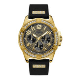 Buy Shop Guess Frontier Crystals Black Dial Black Silicone Strap Watch For Men - W1132G1 USA Online