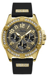 Buy Shop Guess Frontier Crystals Black Dial Black Silicone Strap Watch For Men - W1132G1 USA Online