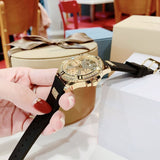 Buy Shop Guess Frontier Diamonds Gold Dial Black Rubber Strap Watch For Women - W1160L1 USA Online