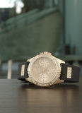 Buy Shop Guess Frontier Diamonds Gold Dial Black Rubber Strap Watch For Women - W1160L1 USA Online
