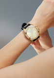 Buy Shop Guess Frontier Diamonds Gold Dial Black Rubber Strap Watch For Women - W1160L1 USA Online