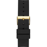 Buy Shop Guess Frontier Diamonds Gold Dial Black Rubber Strap Watch For Women - W1160L1 USA Online